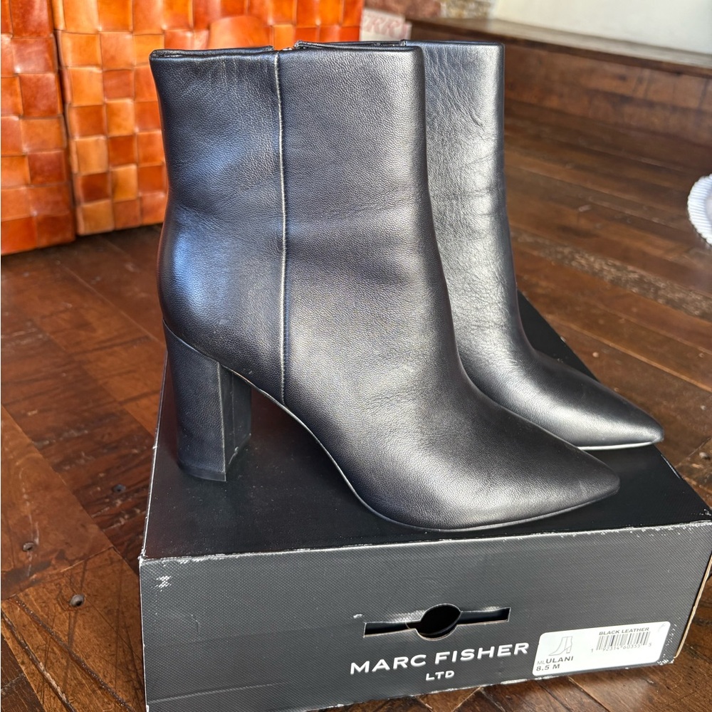 Marc Fisher Black Heeled Boots